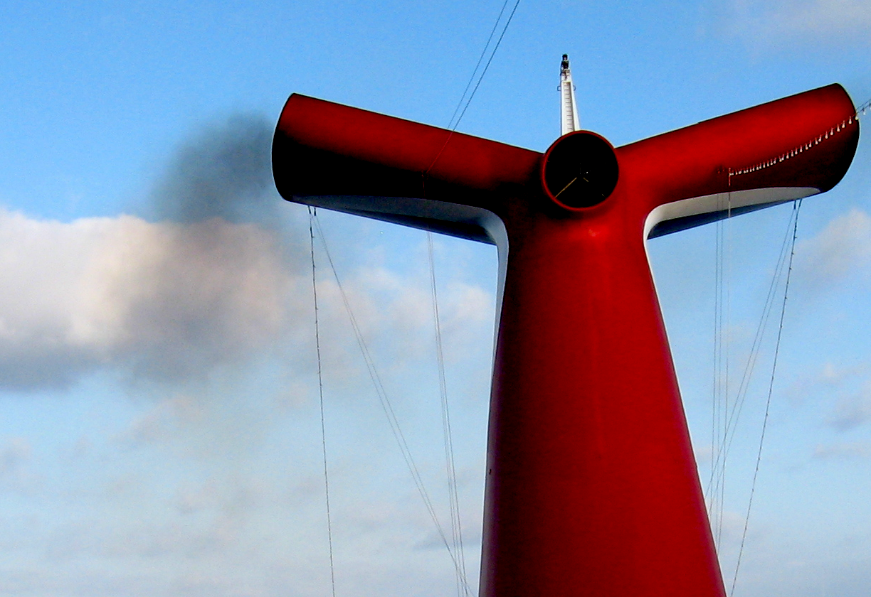 Smoking Carnival Destiny Cruise ship.